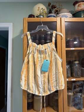 prAna Little Palm Cami - Striped Organic Cotton Tank Top in Yellow